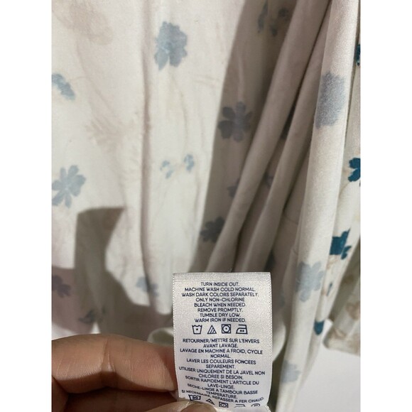 Lands End Cardigan 3X Cream Floral Liquid Knit Travel Office Open Duster Topper - Picture 9 of 12